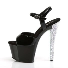 Pleaser Sandales SKY-309CHRS Noir Argent Strass EU-35/US-5
