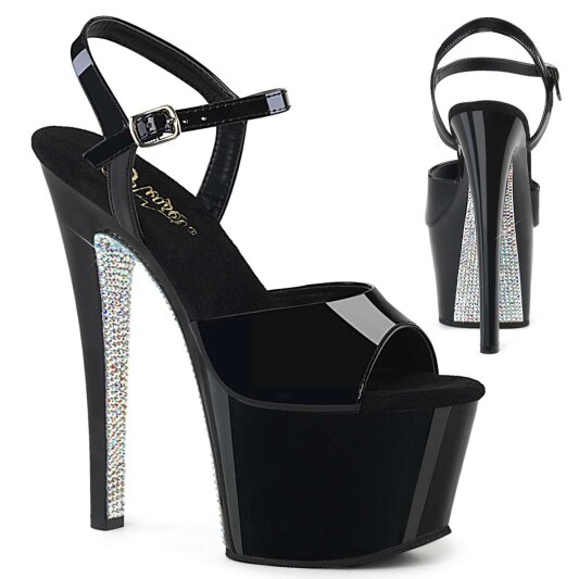 Pleaser Sandales SKY-309CRS Noir Argent Strass EU-41/US-11