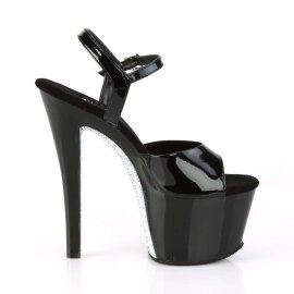 Pleaser Sandales SKY-309CRS Noir Argent Strass EU-35/US-5