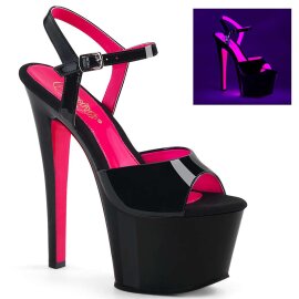 Pleaser Sandales SKY-309TT Noir Néon-Rose EU-35/US-5