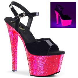 Pleaser Sandales SKY-309UVLG Noir Néon-Rose EU-35/US-5