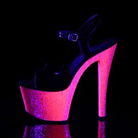 Pleaser Sandales SKY-309UVLG Noir Néon-Rose EU-35/US-5