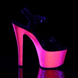Pleaser Sandales SKY-309UVLG Noir Néon-Rose EU-35/US-5