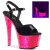 Pleaser Sandales SKY-309UVLG Noir Néon-Rose EU-35/US-5