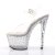 Pleaser Sandales STARDANCE-708 Transparent Argent Strass EU-37/US-7