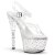 Pleaser Sandales STARDANCE-708 Transparent Argent Strass EU-38/US-8