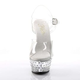 Pleaser Sandales STARDUST-608 Transparent Argent EU-35/US-5