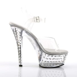 Pleaser Sandales STARDUST-608 Transparent Argent EU-35/US-5