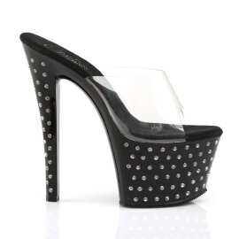 Pleaser Mules STARDUST-701 Transparent Noir EU-35/US-5