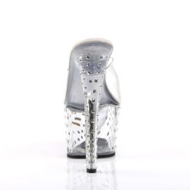 Pleaser Mules STARDUST-701 Transparent Argent EU-35/US-5