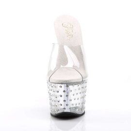 Pleaser Mules STARDUST-701 Transparent Argent EU-37/US-7