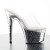 Pleaser Mules STARDUST-701 Transparent Argent Chrome EU-35/US-5