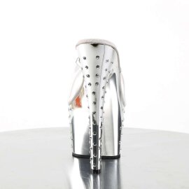 Pleaser Mules STARDUST-701 Transparent Argent Chrome EU-38/US-8