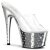 Pleaser Mules STARDUST-701 Transparent Argent Chrome EU-38/US-8