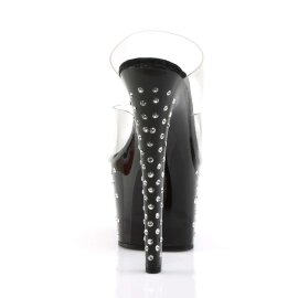 Pleaser Mules STARDUST-702 Transparent Noir EU-35/US-5