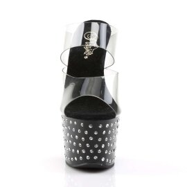 Pleaser Mules STARDUST-702 Transparent Noir EU-37/US-7