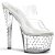 Pleaser Mules STARDUST-702 Transparent Argent EU-35/US-5