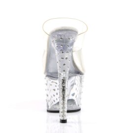 Pleaser Mules STARDUST-702 Transparent Argent EU-37/US-7