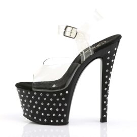 Pleaser Sandales STARDUST-708 Transparent Noir EU-35/US-5