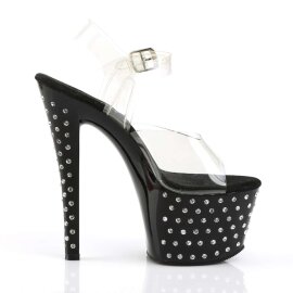 Pleaser Sandales STARDUST-708 Transparent Noir EU-35/US-5