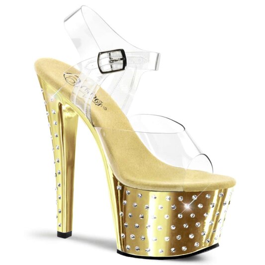 Pleaser Sandales STARDUST-708 Transparent Or Chrome EU-35/US-5