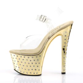 Pleaser Sandales STARDUST-708 Transparent Or Chrome EU-35/US-5