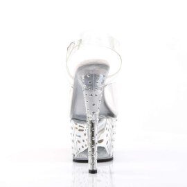 Pleaser Sandales STARDUST-708 Transparent Argent EU-35/US-5