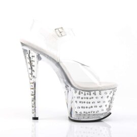 Pleaser Sandales STARDUST-708 Transparent Argent EU-35/US-5