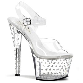 Pleaser Sandales STARDUST-708 Transparent Argent EU-37/US-7