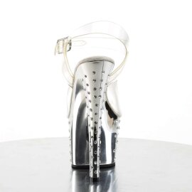 Pleaser Sandales STARDUST-708 Transparent Argent Chrome EU-40/US-10
