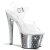 Pleaser Sandales STARDUST-708 Transparent Argent Chrome EU-40/US-10