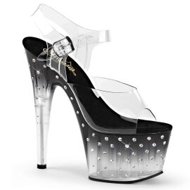 Pleaser Sandales STARDUST-708T Transparent Noir EU-37/US-7