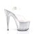 Pleaser Sandales STARDUST-708T Transparent Argent Strass EU-37/US-7