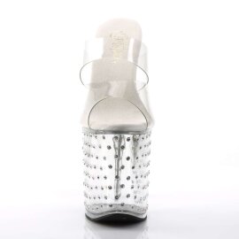 Pleaser Mules STARDUST-802 Transparent Argent EU-35/US-5