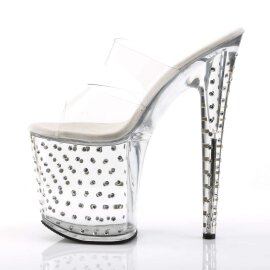 Pleaser Mules STARDUST-802 Transparent Argent EU-37/US-7