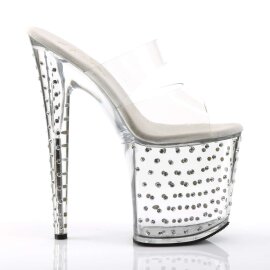 Pleaser Mules STARDUST-802 Transparent Argent EU-37/US-7