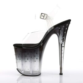 Pleaser Sandales STARDUST-808T Transparent Noir EU-35/US-5
