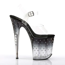 Pleaser Sandales STARDUST-808T Transparent Noir EU-35/US-5