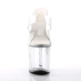 Pleaser Mules TABOO-702 Transparent Argent EU-42/US-12