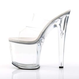 Pleaser Mules TABOO-702 Transparent Argent EU-42/US-12