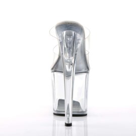 Pleaser Mules TABOO-702 Transparent Argent EU-42/US-12