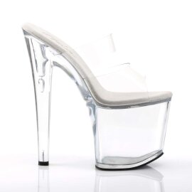 Pleaser Mules TABOO-702 Transparent Argent EU-42/US-12