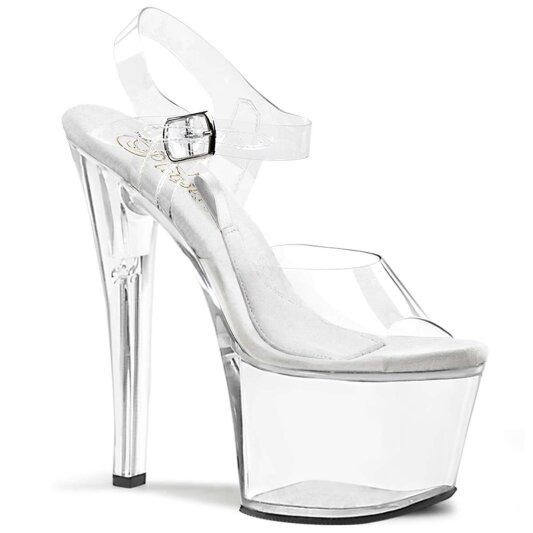 Pleaser Sandales TREASURE-708 Transparent Argent EU-35/US-5