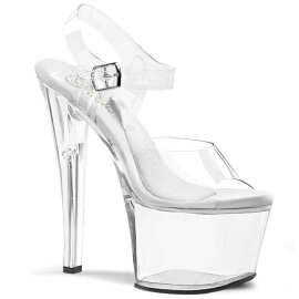 Pleaser Sandales TREASURE-708 Transparent Argent EU-35/US-5