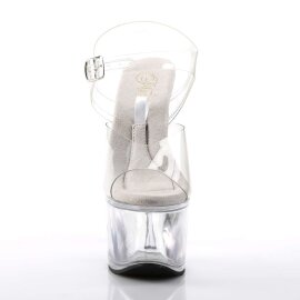 Pleaser Sandales TREASURE-708 Transparent Argent EU-37/US-7