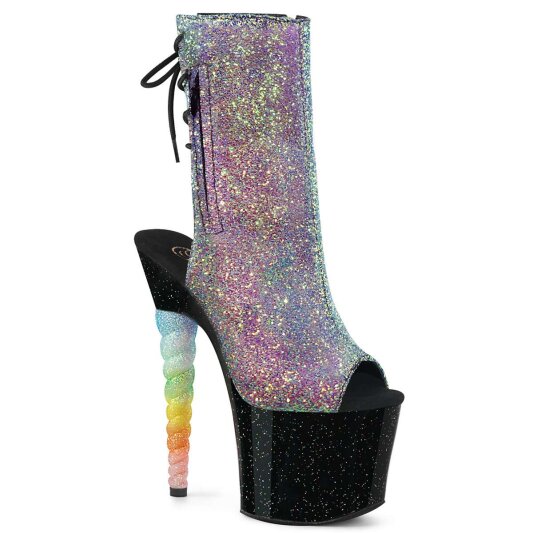Pleaser Bottines UNICORN-1018G Violet-Bleu Multi Paillettes EU-35/US-5