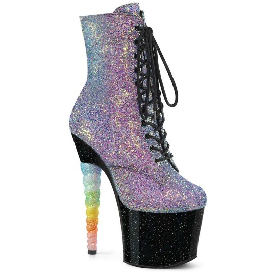 Pleaser Bottines UNICORN-1020G Violet-Bleu Multi Paillettes EU-36/US-6