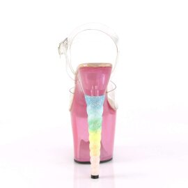 Pleaser Sandales UNICORN-708T Transparent Rose-Bigarré EU-35/US-5
