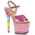 Pleaser Sandales UNICORN-711T Rose Scintillant Bigarré EU-35/US-5