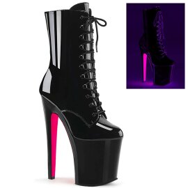 Pleaser Bottines XTREME-1020TT Noir Néon-Rose...